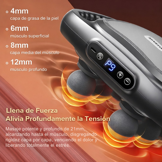 Massaggiatore muscolare ad alta frequenza con sei cabezales