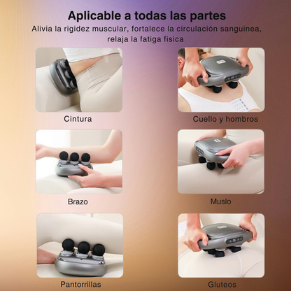 Masajeador muscular de alta frecuencia con seis cabezales
